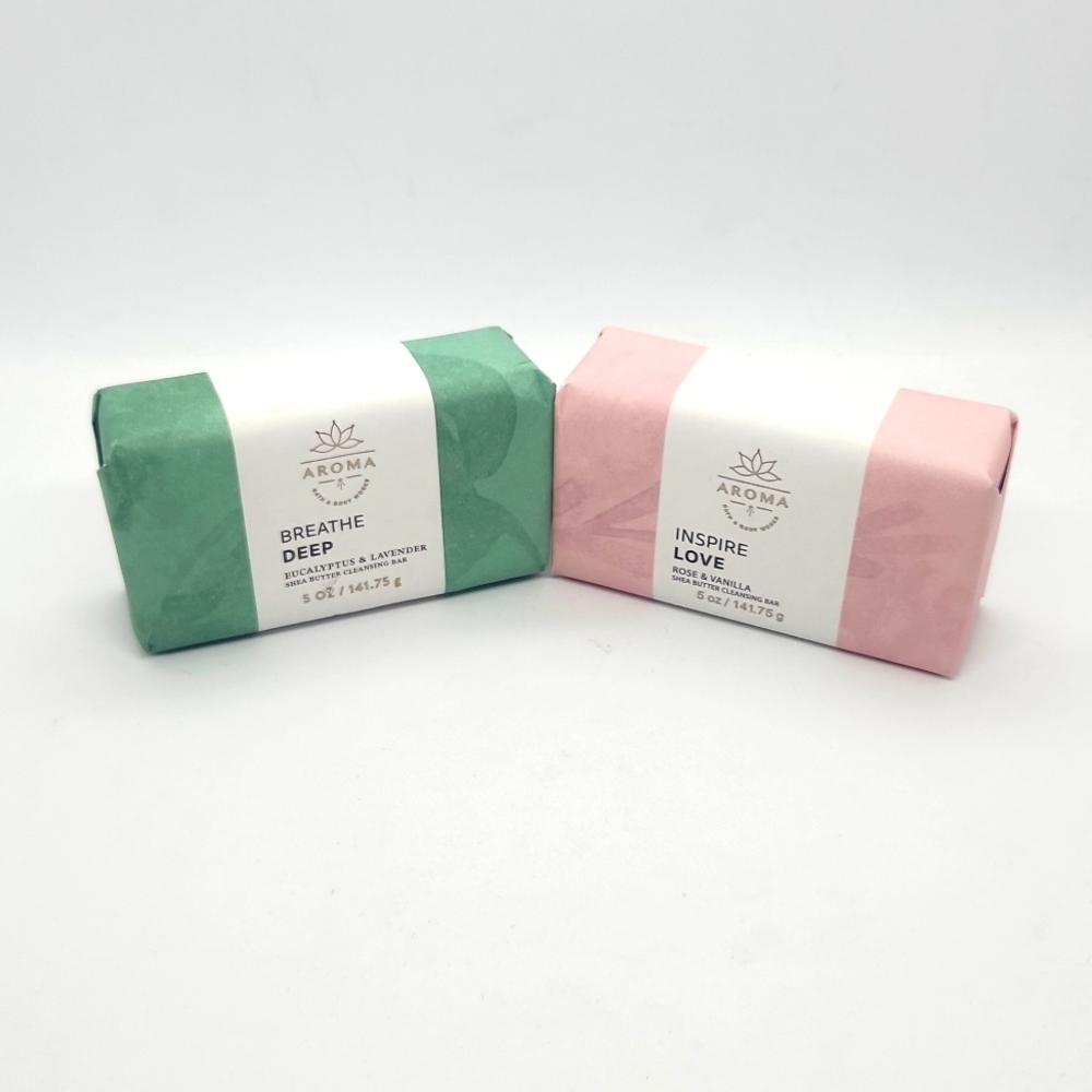 Bath & Body Works Aroma Shea Butter Cleansing Bars Breathe Deep & Inspire Love 2 - Picture 1 of 5